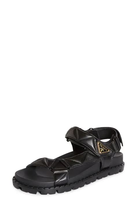 prada diagram sandal|Prada denim sandals.